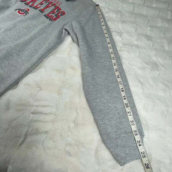 🔥NWT Campus Collection Scarlet & Gray Buckeyes Ohio State Gray Sweatshirt Sz S - Picture 9 of 10